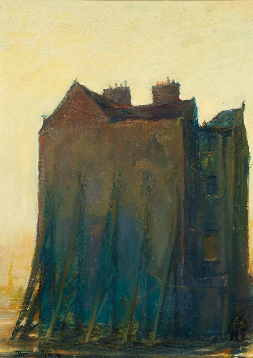 OLD HOUSES ON MERCHANT'S QUAY, DUBLIN, 1982 by Thomas Ryan PPRHA (1929-2021) at Whyte's Auctions