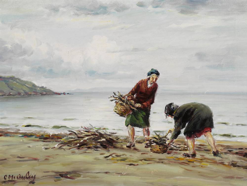 GATHERING KELP, WEST OF IRELAND by Charles J. McAuley RUA ARSA (1910-1999) at Whyte's Auctions