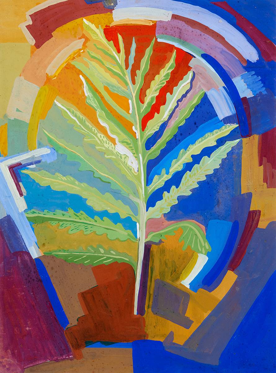 FERN STUDY WITH CUBIST SURROUND by Evie Hone HRHA (1894-1955) at Whyte's Auctions