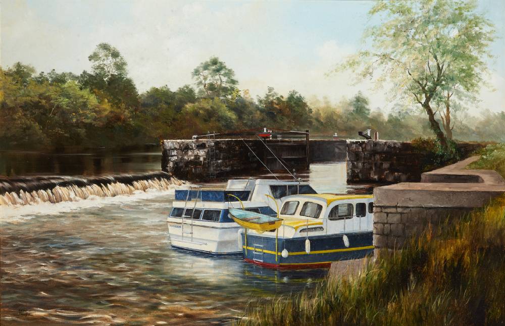 CLARENDON LOCK, KNOCKVICAR, COUNTY ROSCOMMON by Eileen Meagher (b.1946) at Whyte's Auctions
