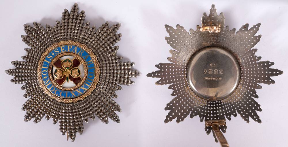 1846-7, Most Illustrious Order of Saint Patrick breast badge at Whyte's Auctions