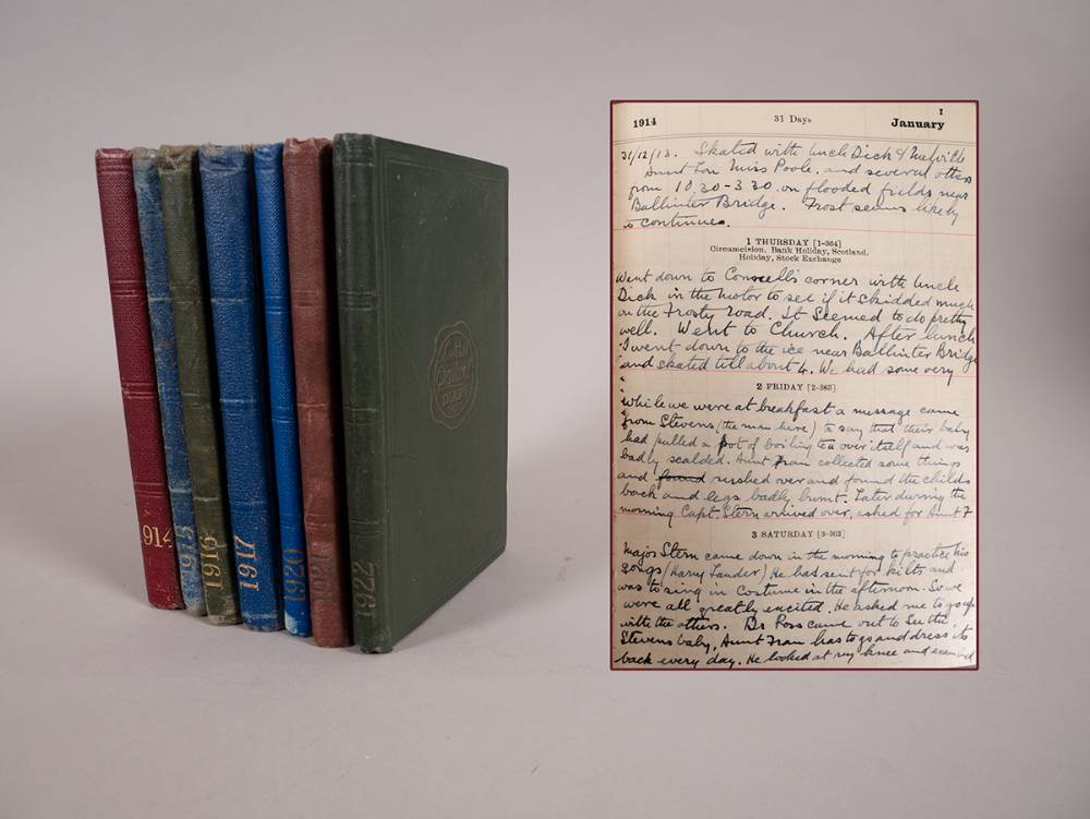 1914-1922 War diaries of an Irishman serving in the British Army. at Whyte's Auctions