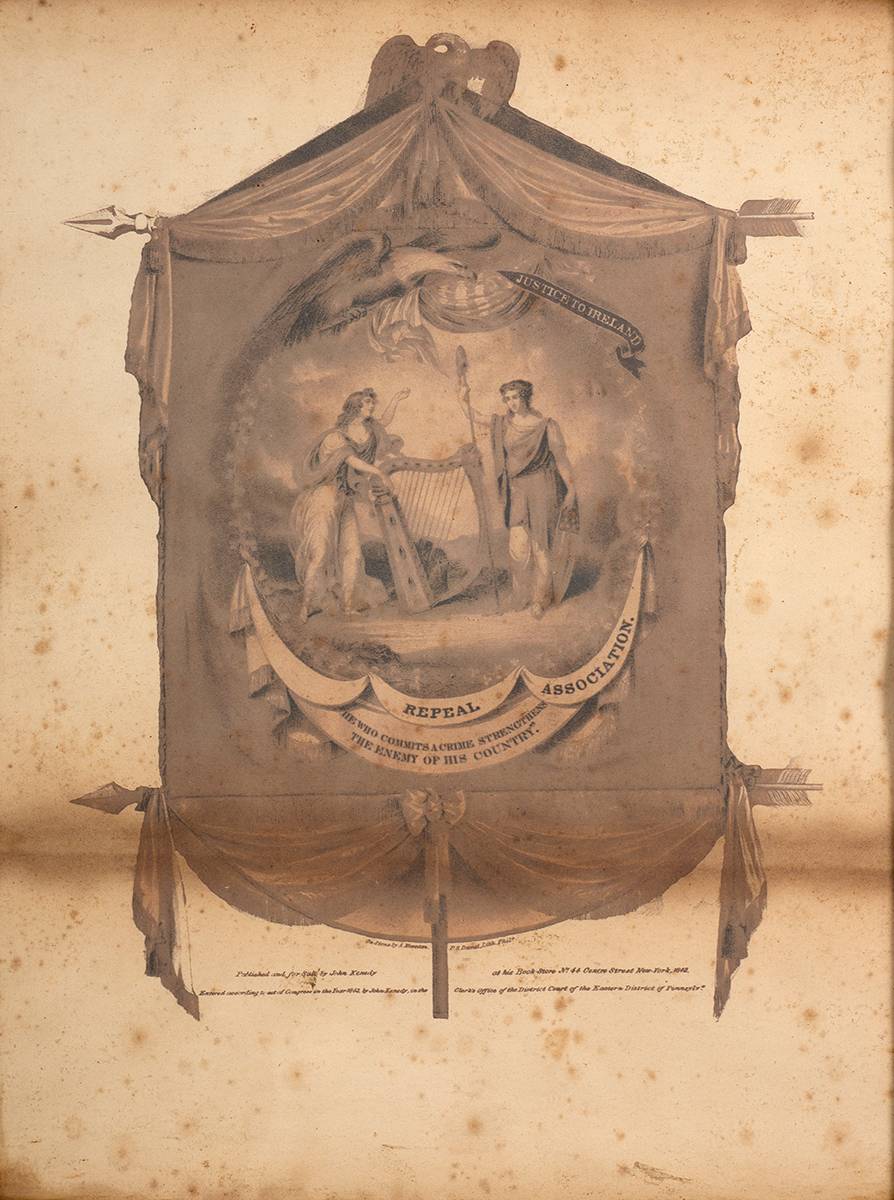 1842 Repeal Association 'Justice To Ireland' lithograph at Whyte's Auctions