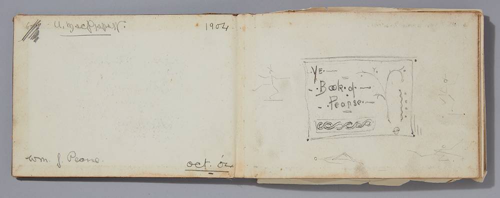 [1916] William Pearse sketch book dated 1904, titled 'Ye Book of Pearse' at Whyte's Auctions