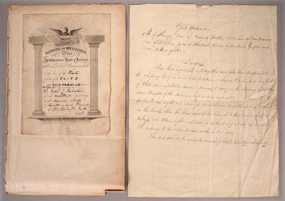 19th century  'Gout Medicine' manuscript at Whyte's Auctions