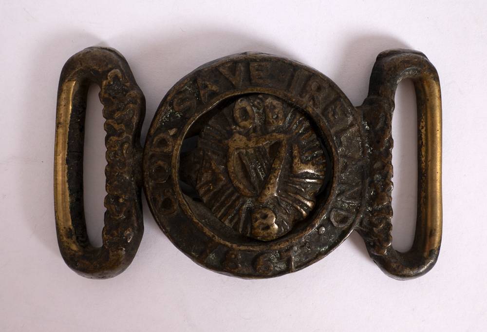 Circa 1869 Fenian Brotherhood brass belt buckle. at Whyte's Auctions