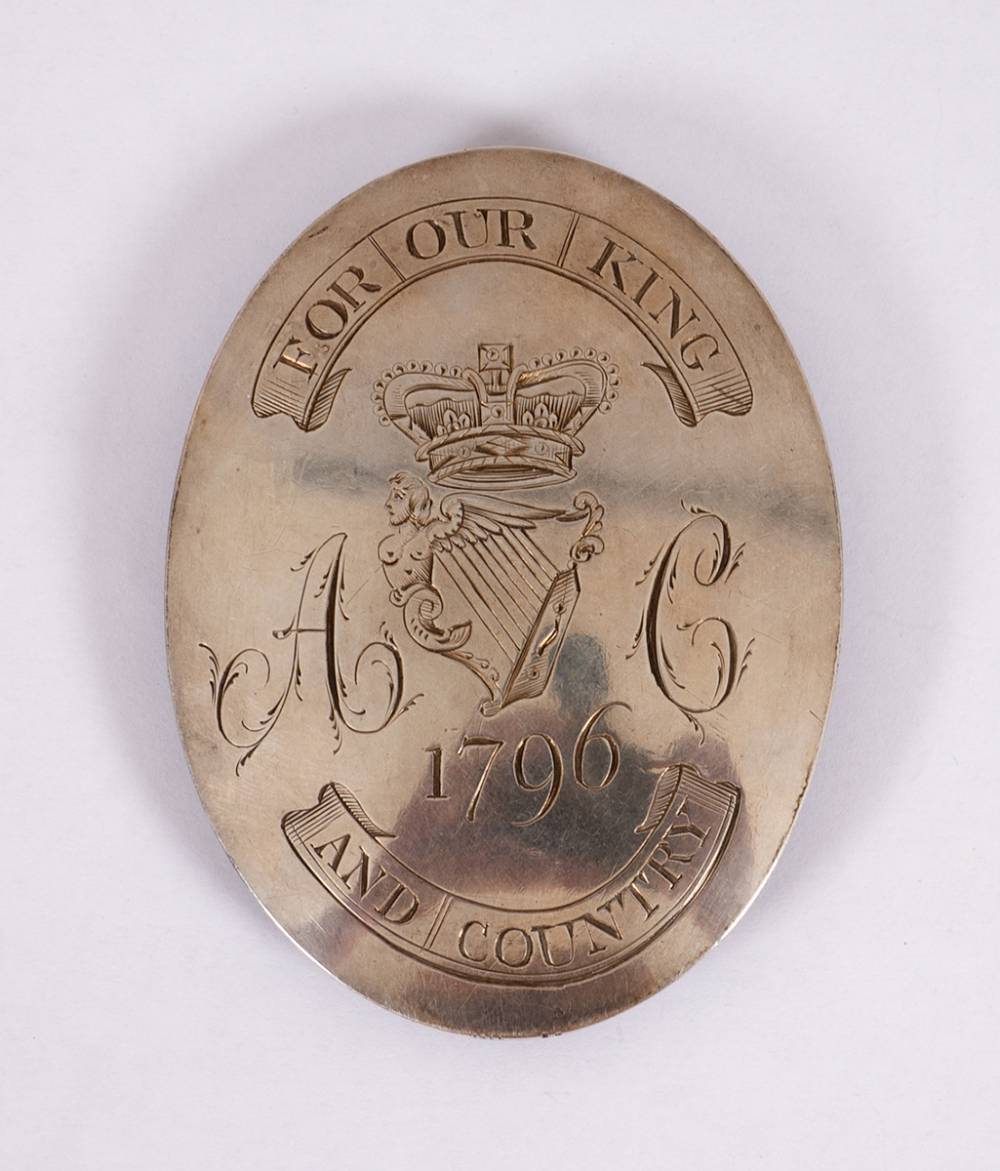 1798. The Great Rebellion. Lawyers & Attorney's Cavalry Dublin, officer's cross belt plate. at Whyte's Auctions