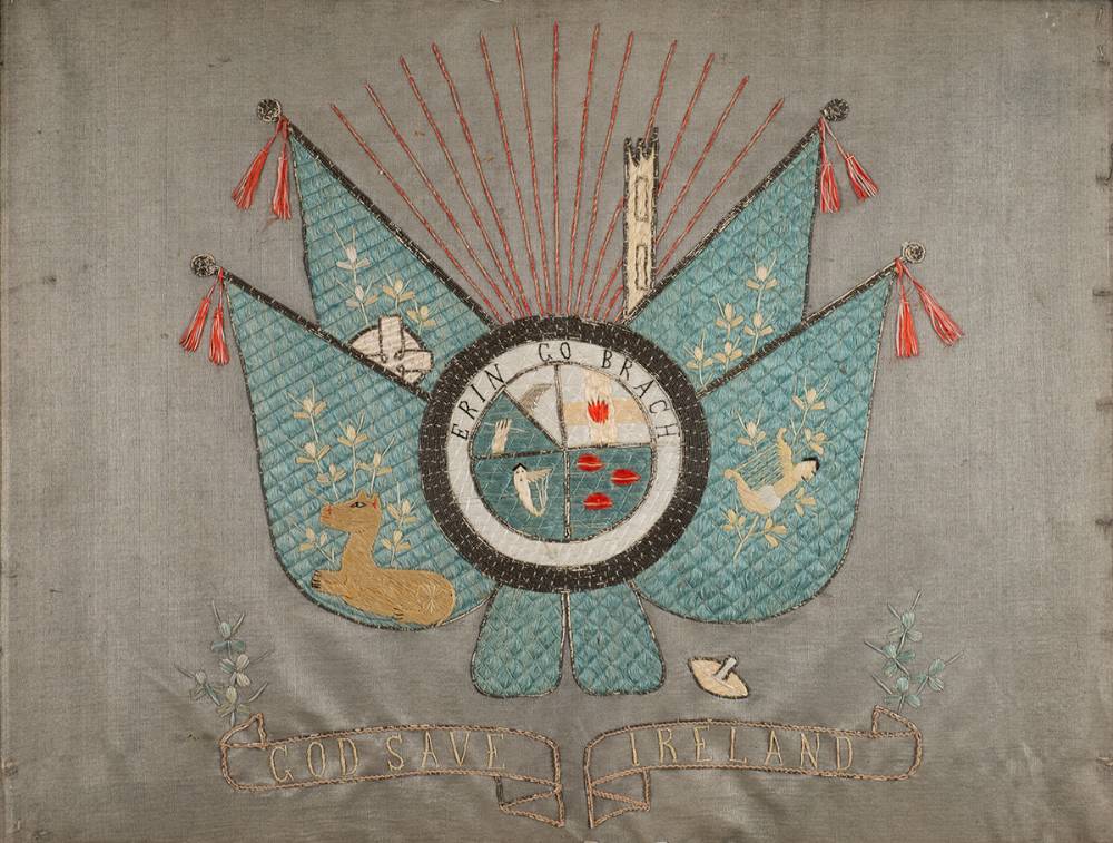 19th Century Erin go Bragh, God Save Ireland embroidery. at Whyte's Auctions