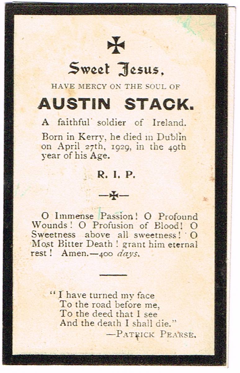 1916 Rising. Collection of pictorial booklets (3) , two postcards and Austin Stack memorial card. at Whyte's Auctions