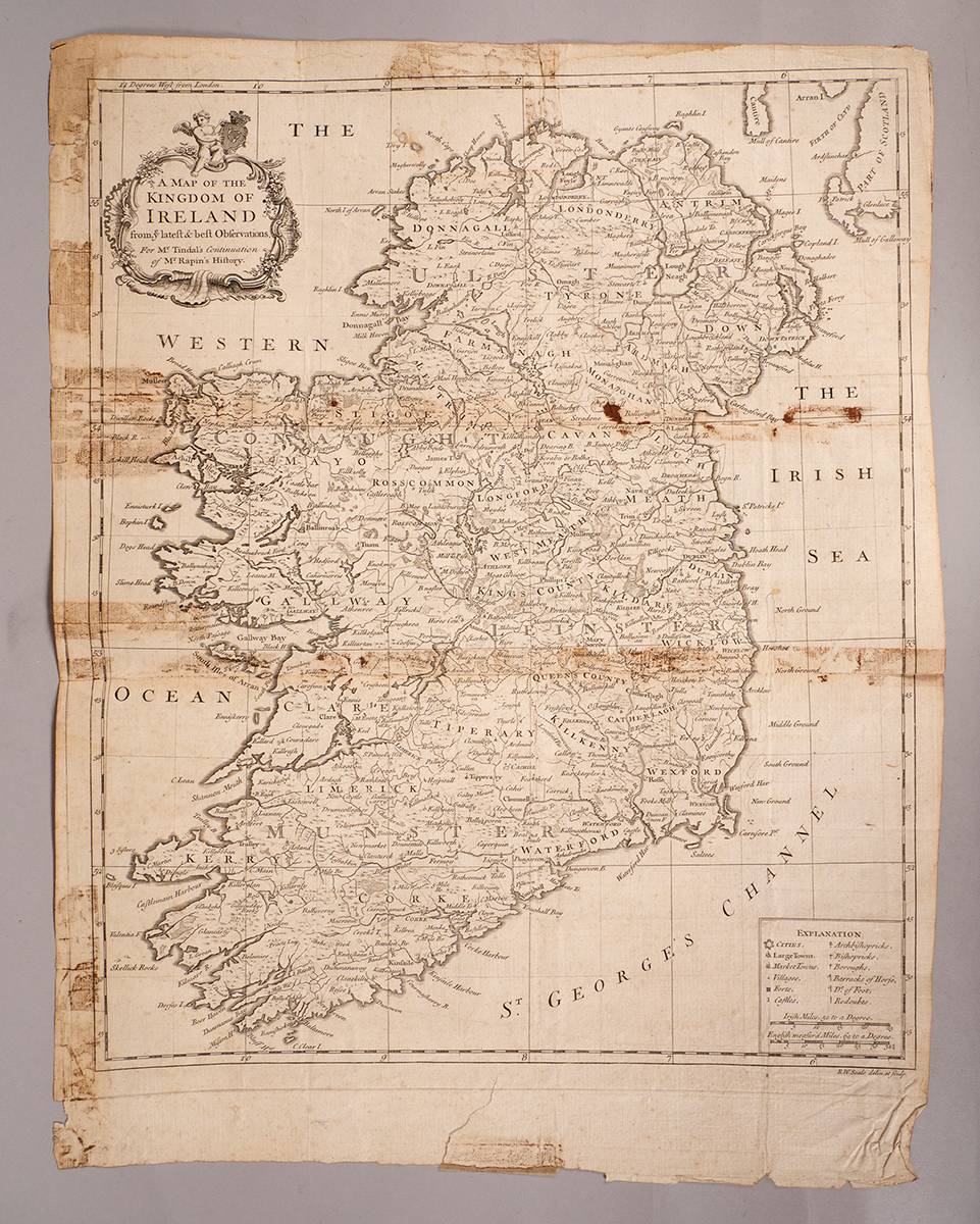 18th Century Map of the Kingdom of Ireland by R.W. Seale (1732-1785) at Whyte's Auctions