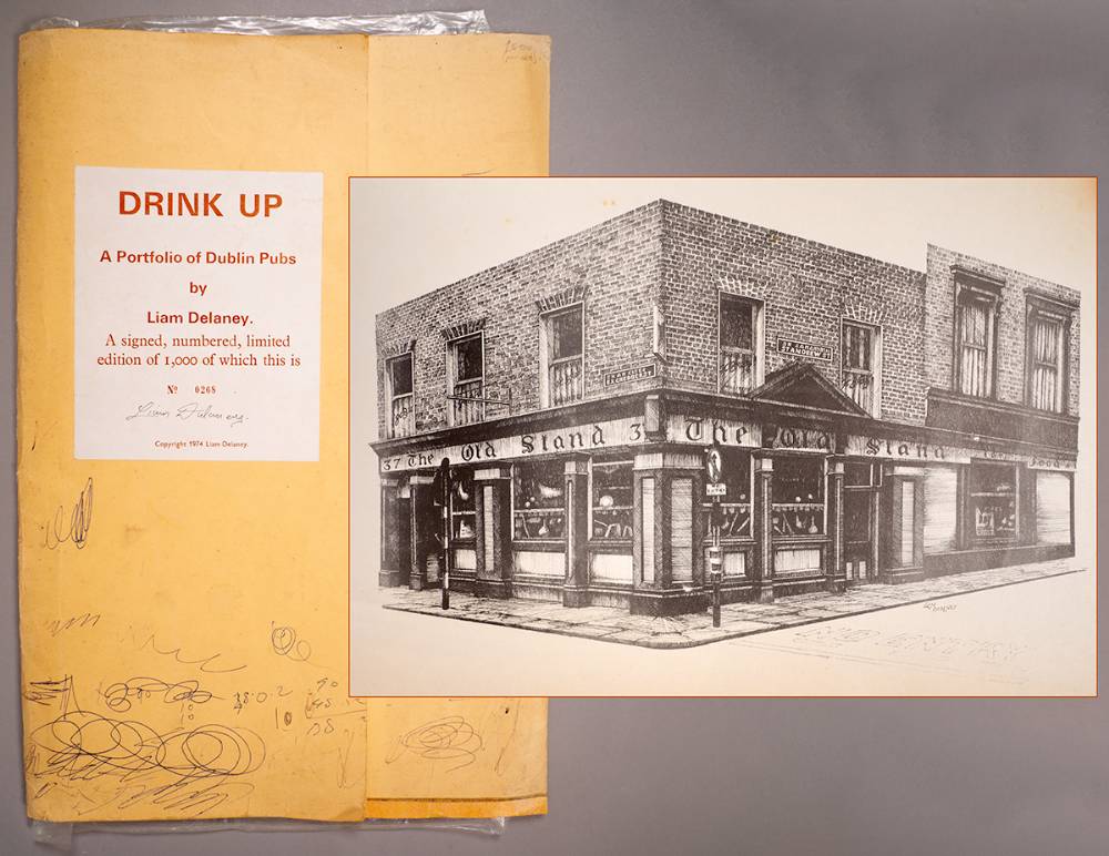 DRINK UP: A PORTFOLIO OF IRISH PUBS, 1974 by Liam Delaney sold for 160 at Whyte's Auctions
