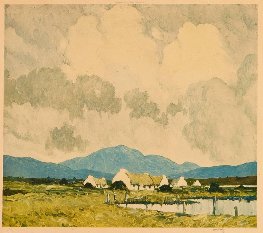 A VILLAGE BY THE LAKE by Paul Henry RHA (1876-1958) at Whyte's Auctions