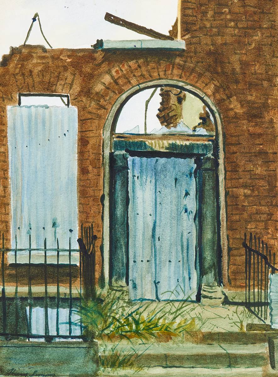 DERELICT HOUSE, DUBLIN by Kevin Simms (b.1932) at Whyte's Auctions