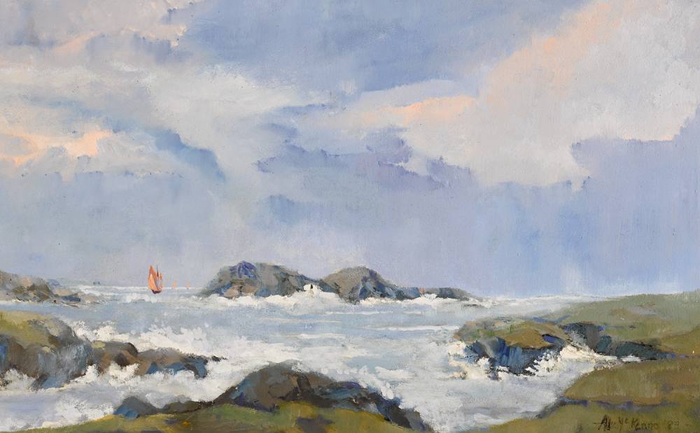 SAILBOATS BY THE COAST by Alex McKenna sold for 400 at Whyte's Auctions