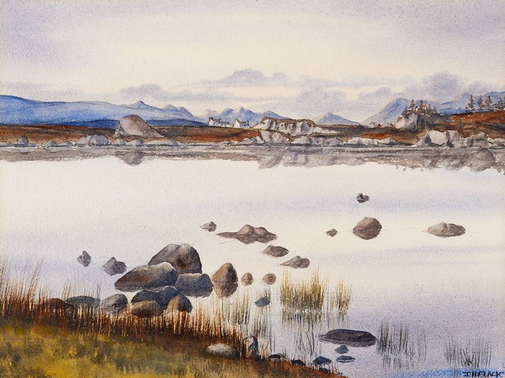 LAKE SHORE, TWELVE BENS, CONNEMARA by James Hall Flack sold for 200 at Whyte's Auctions