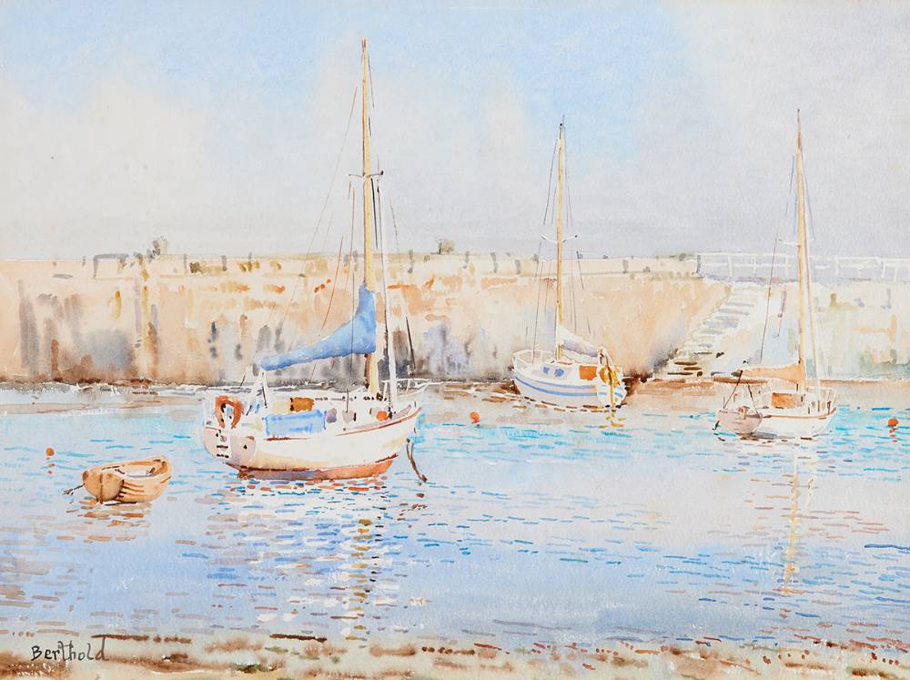 LOW TIDE, BRAY HARBOUR, COUNTY WICKLOW by Berthold Dunne sold for 200 at Whyte's Auctions