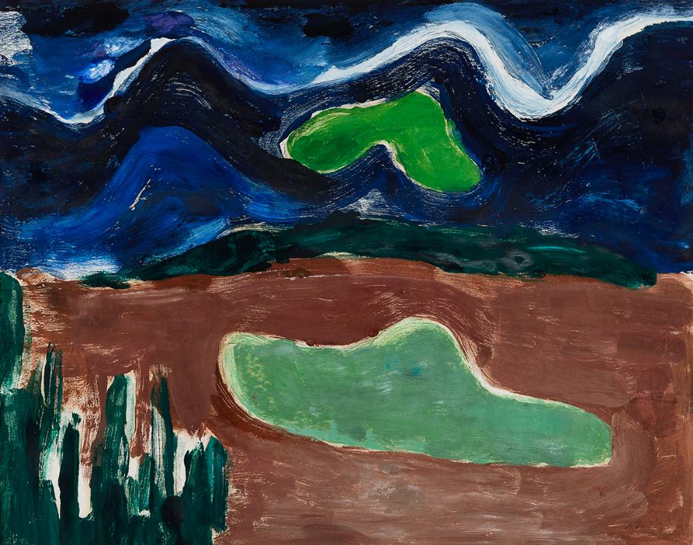 LANDSCAPE WITH LAKE AND HILLS, 1964 by Dairine Vanston (1903-1988) at Whyte's Auctions