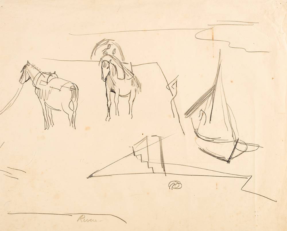 HORSES AND SAILBOAT by Elizabeth Rivers sold for 300 at Whyte's Auctions