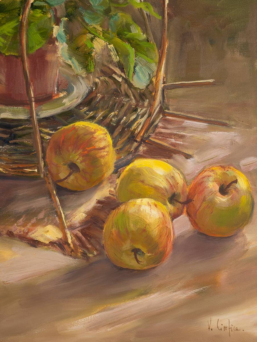 STILL LIFE WITH APPLES by Vittorio Cirefice (b.1949) at Whyte's Auctions
