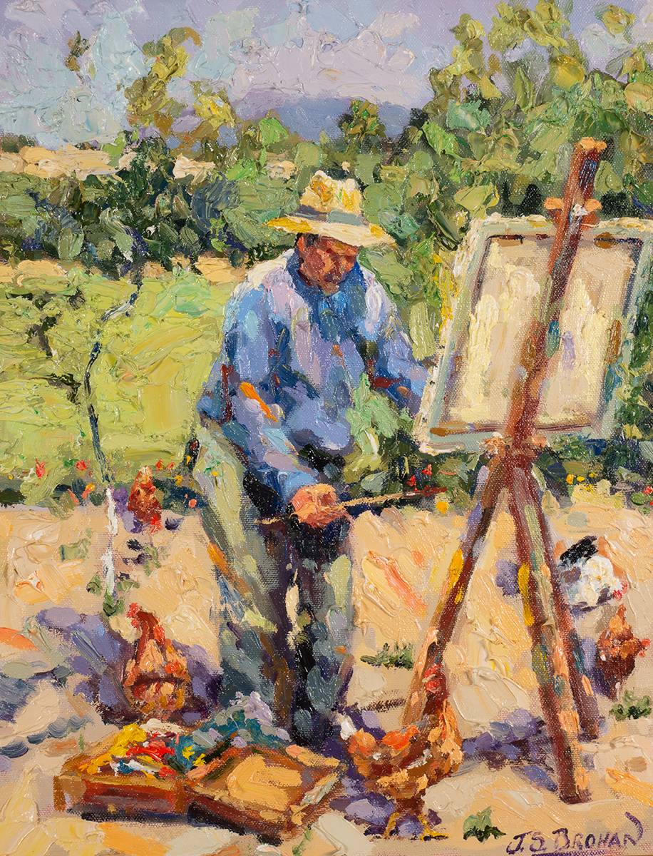 ARTIST IN THE GARDEN (SELF PORTRAIT) by James S. Brohan (b.1952) at Whyte's Auctions