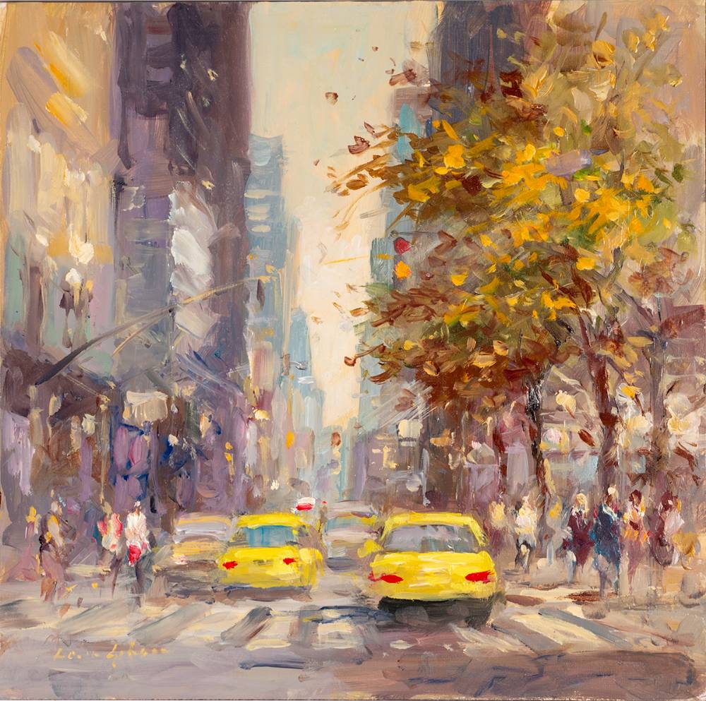 YELLOW TAXIS, NEW YORK, 2023 by Colin Gibson (b.1948) at Whyte's Auctions