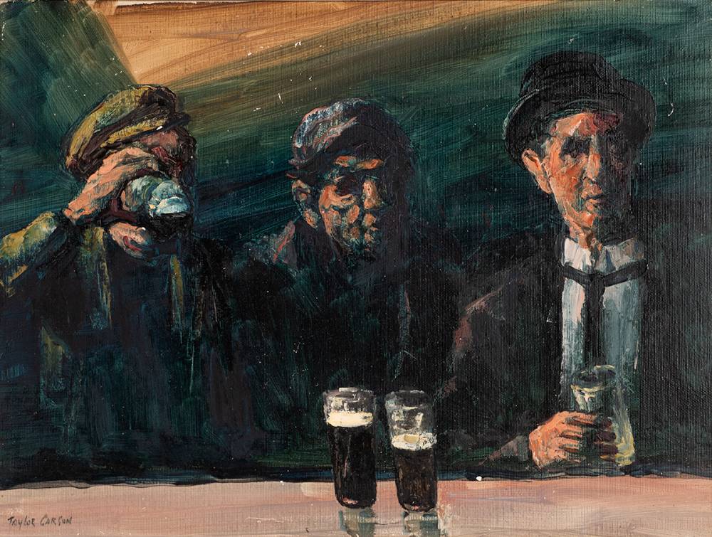 DUBLIN DRINKERS, 1979 by Robert Taylor Carson HRUA (1919-2008) at Whyte's Auctions