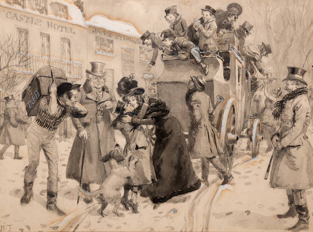 STREET SCENE AT JACK STRAW'S CASTLE by Hugh Thomson RI (1860-1920) at Whyte's Auctions
