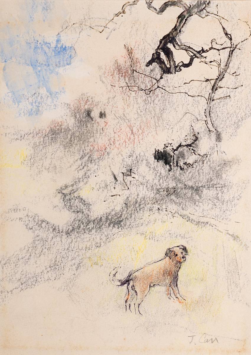 DOG BY A TREE by Tom Carr HRHA HRUA ARWS (1909-1999) at Whyte's Auctions