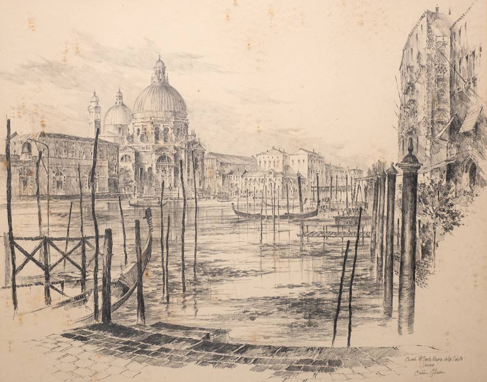 CHURCH DE SANTA MARIA DELLA SALUTE, VENICE by Colin Gibson sold for 95 at Whyte's Auctions