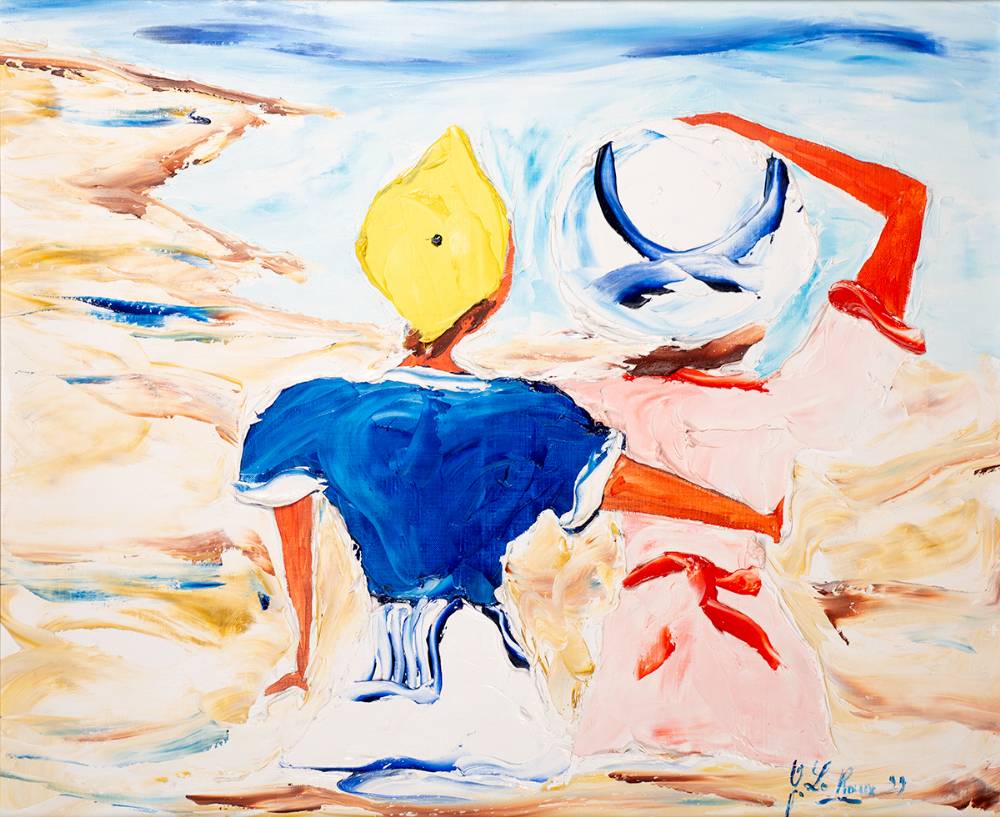 COUPLE ON A BEACH by Grard le Roux sold for 640 at Whyte's Auctions