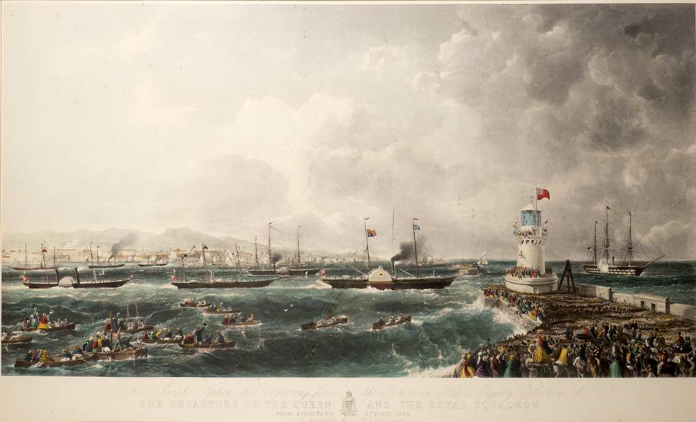 THE DEPARTURE OF THE QUEEN AND THE ROYAL SQUADRON FROM KINGSTOWN by Charles Mottram (1807-1876) at Whyte's Auctions