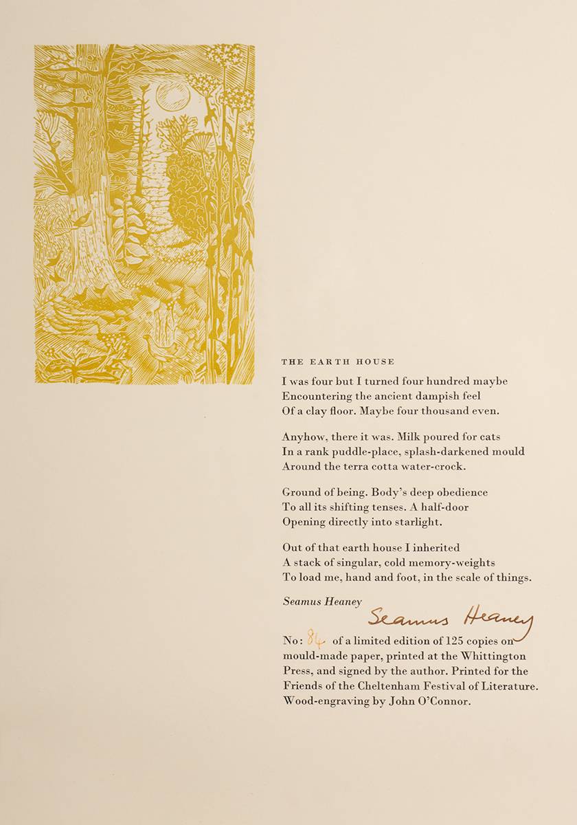 THE EARTH HOUSE by Seamus Heaney HRHA (1939-2013) at Whyte's Auctions