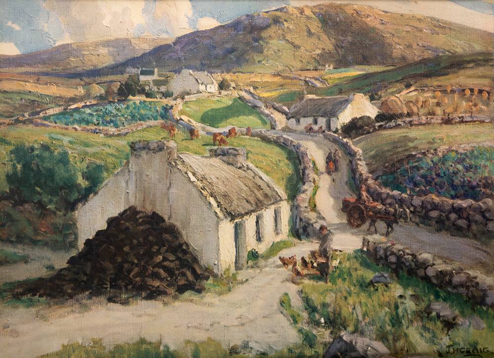 COTTAGES AT DUNGLOE, COUNTY DONEGAL by James Humbert Craig RHA RUA (1877-1944) at Whyte's Auctions