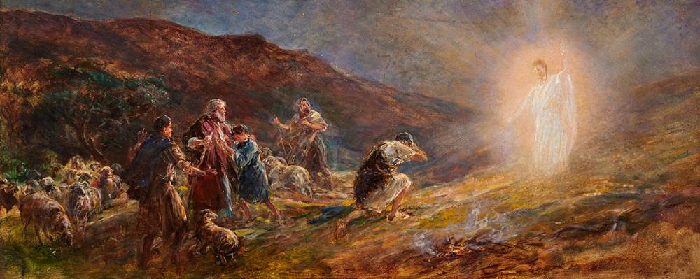 ANNUNCIATION TO THE SHEPHERDS by Heywood Hardy ARWS RPE (British 1842-1933) at Whyte's Auctions