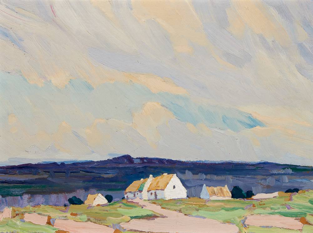 COTTAGES, WEST OF IRELAND by Charles Vincent Lamb RHA RUA (1893-1964) at Whyte's Auctions
