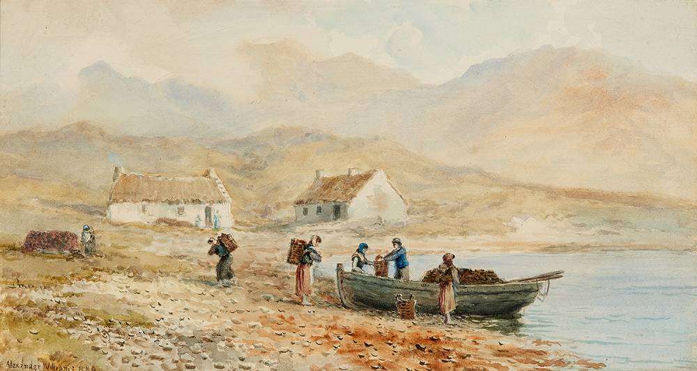 THE TURF BOAT, ACHILL SOUND, MAY 1901 by Alexander Williams sold for 1,000 at Whyte's Auctions