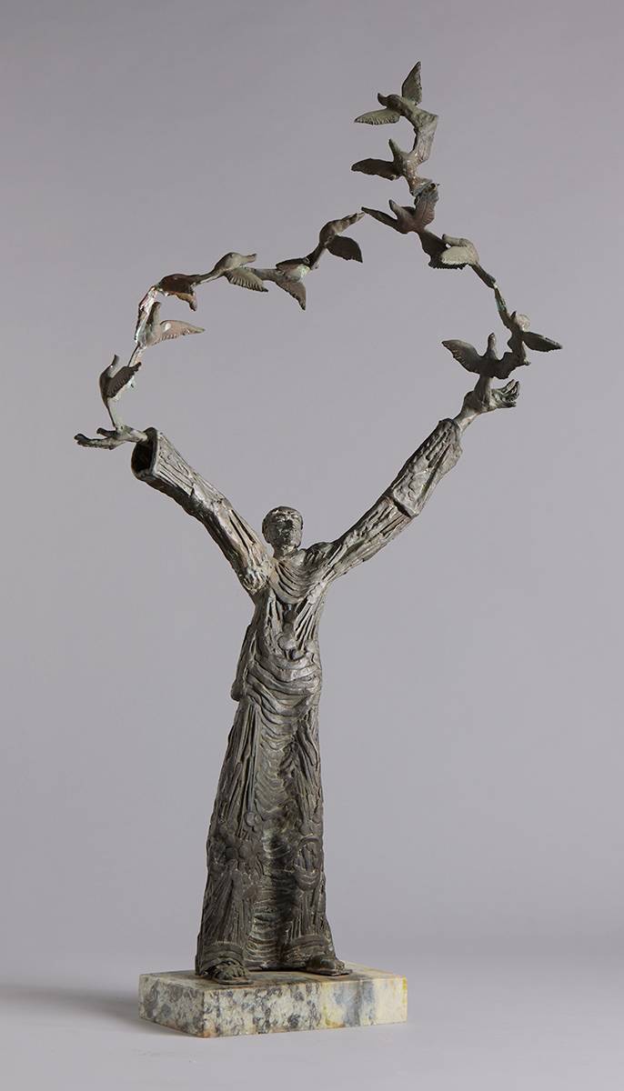 SAINT FRANCIS AND THE BIRDS by John Behan RHA (b.1938) at Whyte's Auctions