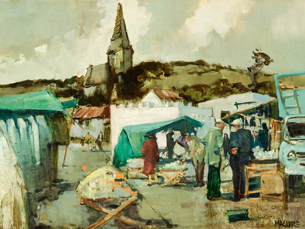 OLD CLOTHES MARKET, CLIFDEN, COUNTY GALWAY by Cecil Maguire sold for 3,200 at Whyte's Auctions