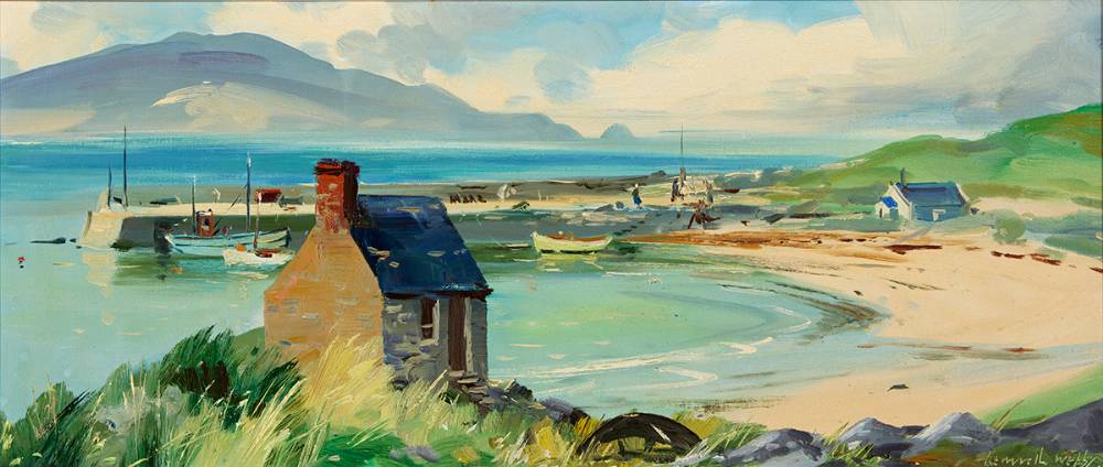 HARBOUR SCENE, WEST OF IRELAND by Kenneth Webb RWA FRSA RUA (b.1927) at Whyte's Auctions