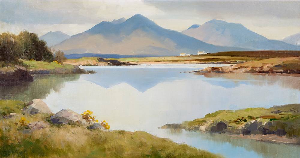 REFLECTIONS AT ROUNDSTONE, CONNEMARA, 1970 by Maurice Canning Wilks sold for 1,400 at Whyte's Auctions