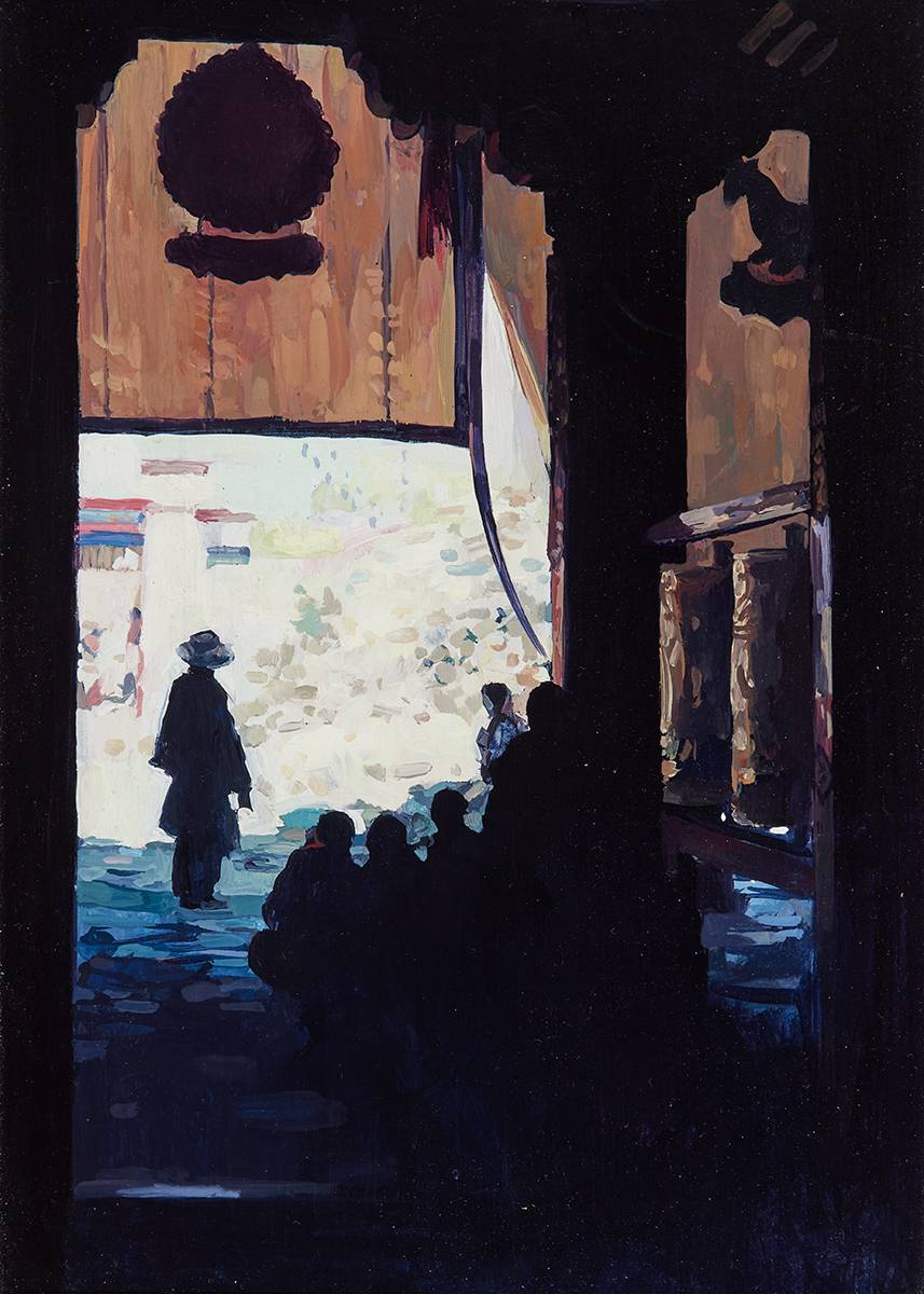 ENTRANCE TO A TEMPLE, LHASA, 1987 by Hector McDonnell RUA (b.1947) at Whyte's Auctions
