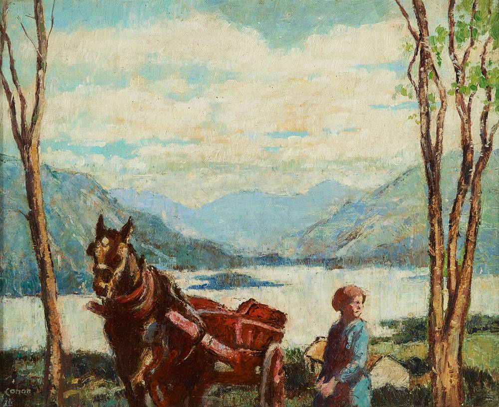 BY LOUGH BEAG, COUNTY ANTRIM by William Conor OBE RHA RUA ROI (1881-1968) at Whyte's Auctions