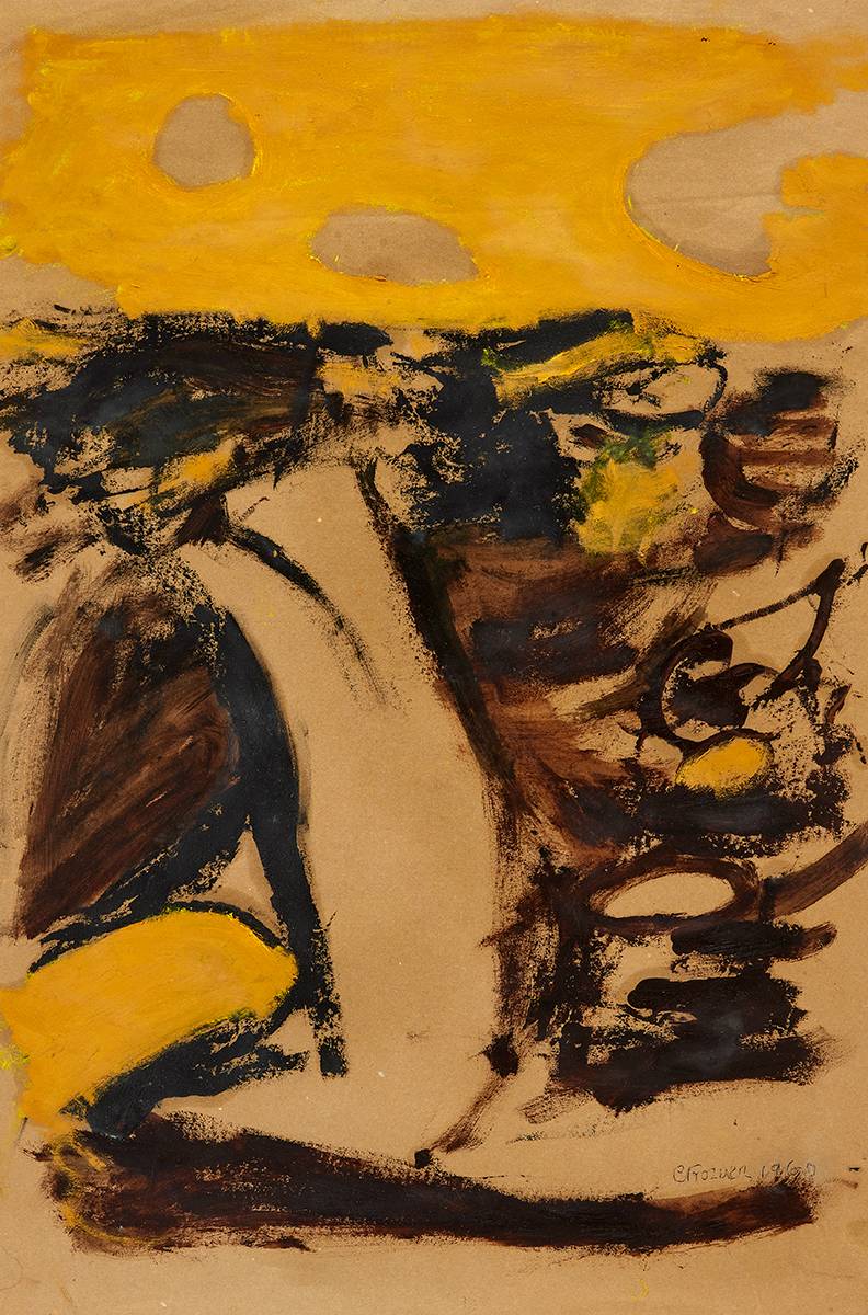 LANDSCAPE WITH YELLOW SKY, 1960 by William Crozier HRHA (1930-2011) at Whyte's Auctions