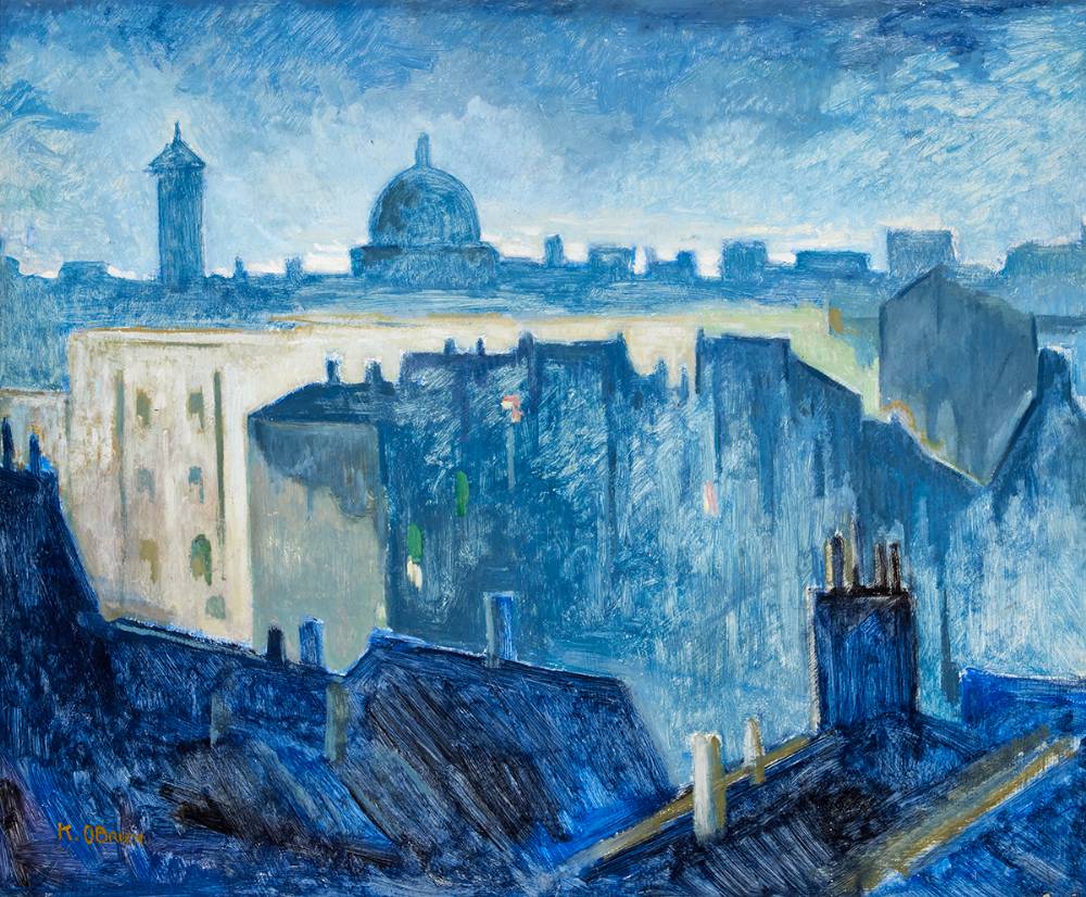 DUBLIN BY NIGHT, 1955 by Kitty Wilmer O'Brien RHA (1901-1982) at Whyte's Auctions