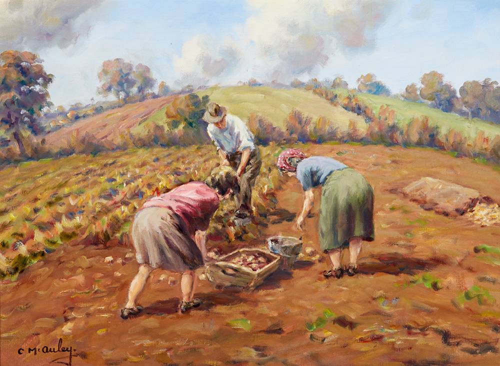 FIGURES HARVESTING by Charles J. McAuley RUA ARSA (1910-1999) at Whyte's Auctions