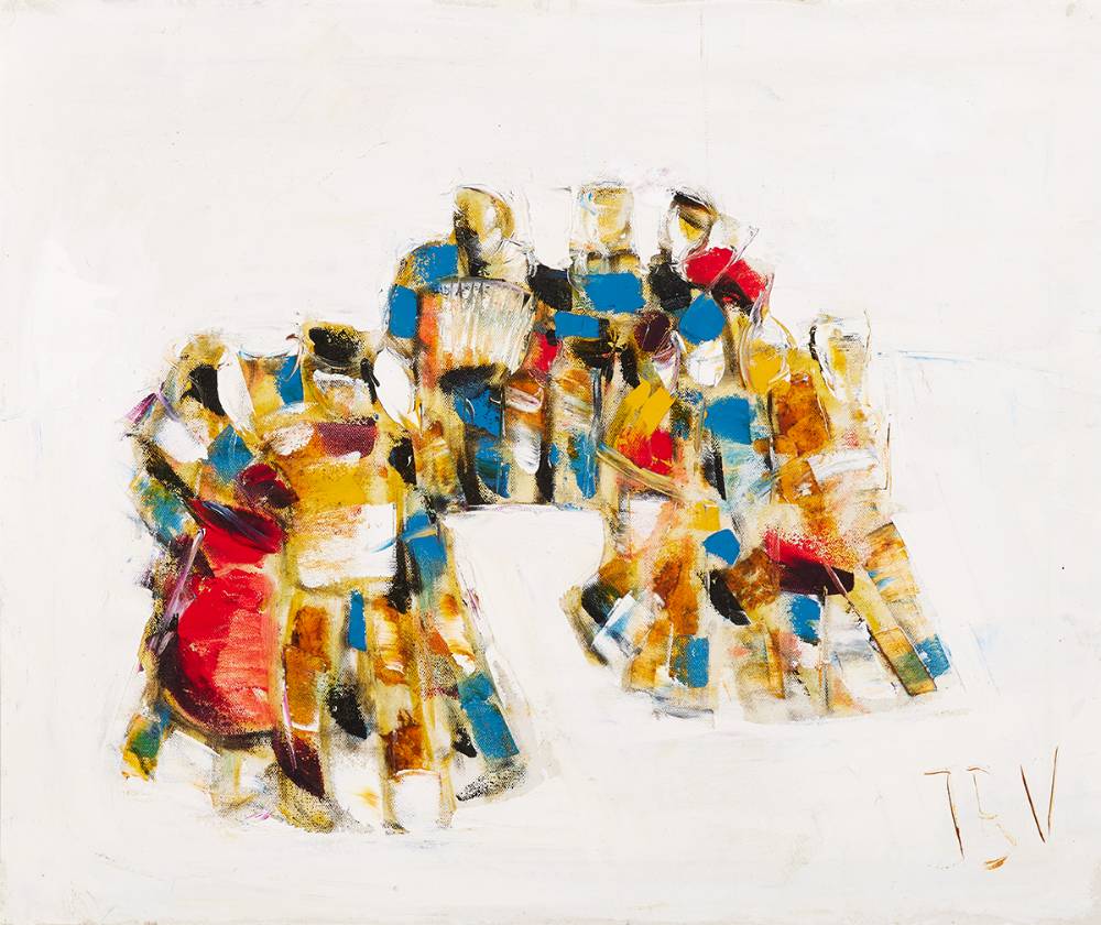 SET DANCERS AND MUSICIANS by John B. Vallely (b.1941) at Whyte's Auctions