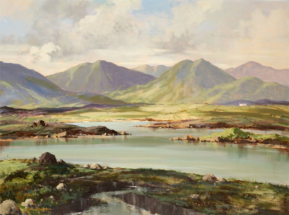 LAKE SCENE WITH MOUNTAINS IN THE DISTANCE by George K. Gillespie RUA (1924-1995) at Whyte's Auctions