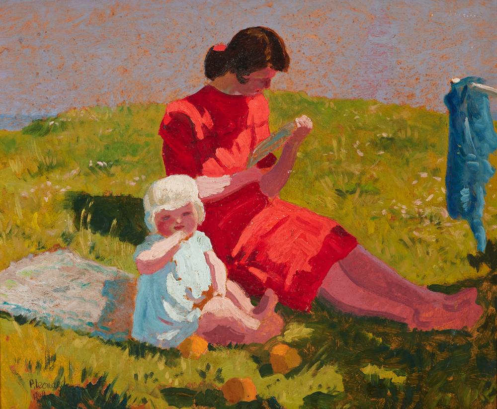 MOTHER AND CHILD, RUSH, COUNTY DUBLIN, 1949 by Patrick Leonard HRHA (1918-2005) at Whyte's Auctions