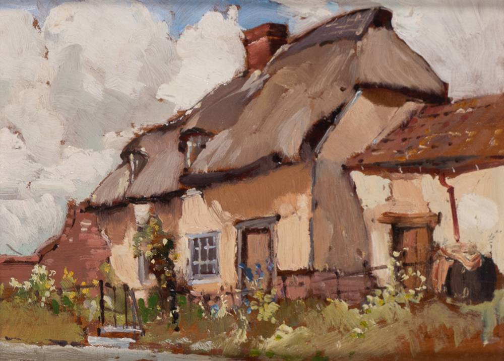 THATCHED COTTAGE by Harry Dorr sold for 140 at Whyte's Auctions