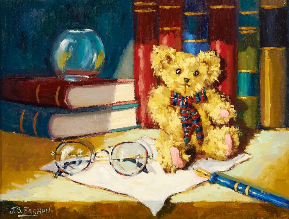 STILL LIFE WITH TEDDYBEAR AND SPECTACLES by James S. Brohan (b.1952) at Whyte's Auctions